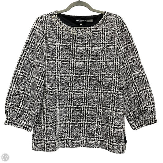 Sweater Designer By Karl Lagerfeld In Black & White, Size: S