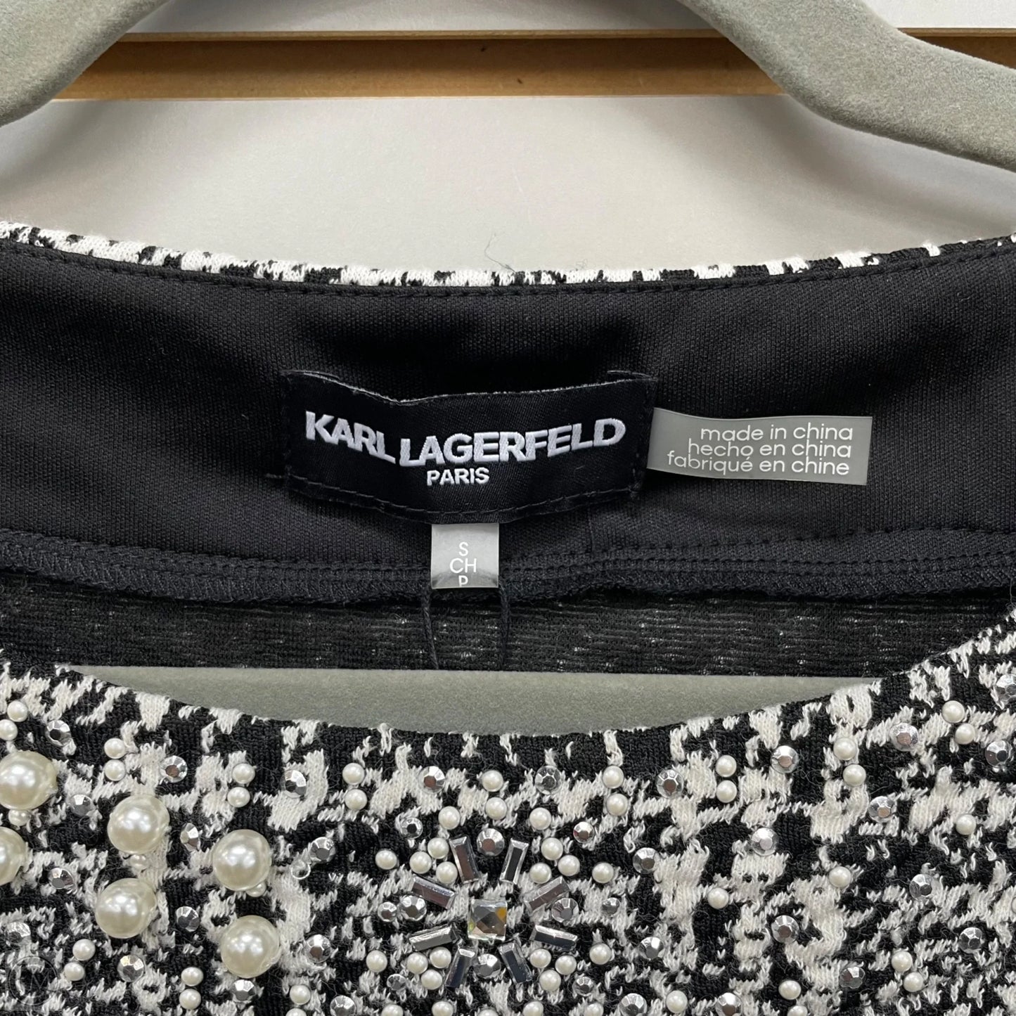 Sweater Designer By Karl Lagerfeld In Black & White, Size: S