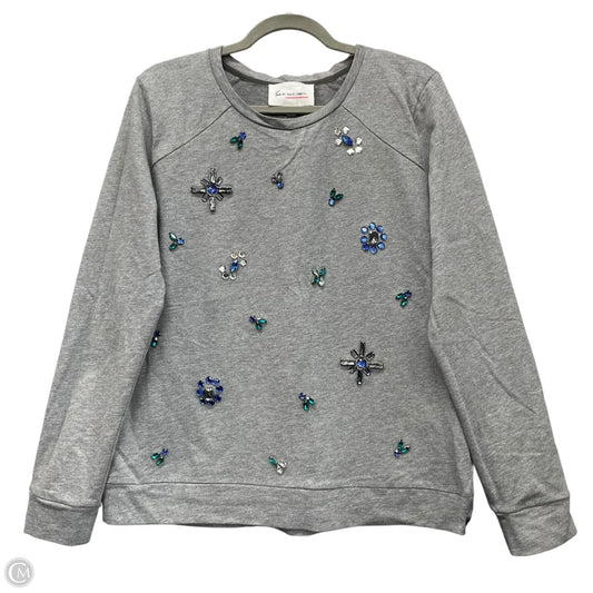 Sweatshirt Crewneck By Vince Camuto In Grey, Size: M