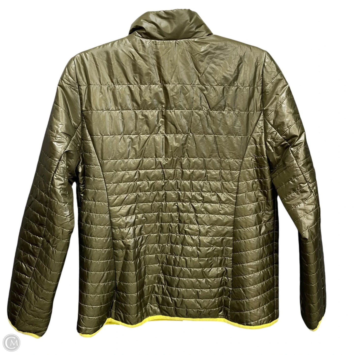 Jacket Puffer & Quilted By Talbots In Green & Yellow, Size: S