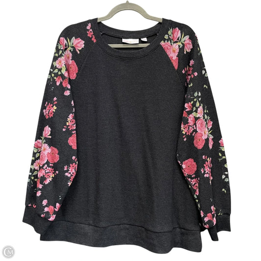 Top Long Sleeve By Belle By Kim Gravel In Black, Size: M