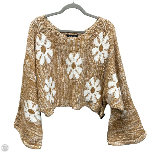 Sweater By Fabrik In Tan & White, Size: L