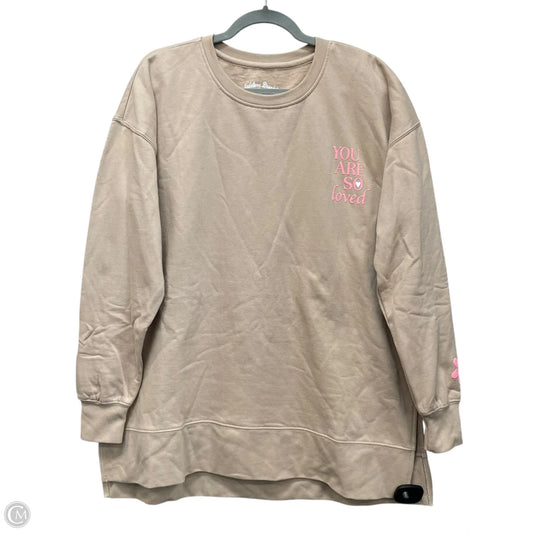 Sweatshirt Crewneck By Clothes Mentor In Tan, Size: Xxl