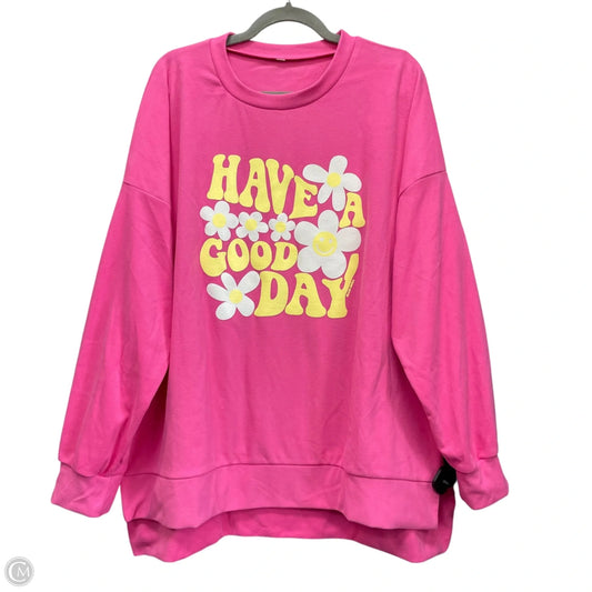 Sweatshirt Crewneck By Clothes Mentor In Pink, Size: Xxl