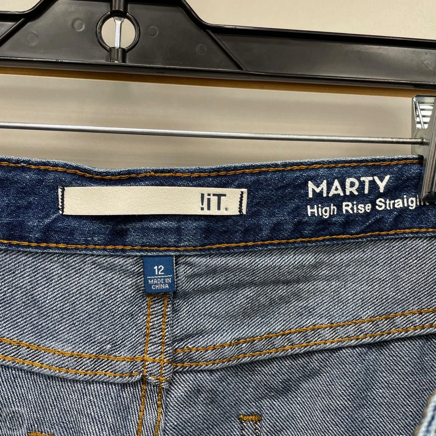 Jeans Straight By It In Blue Denim, Size: 12