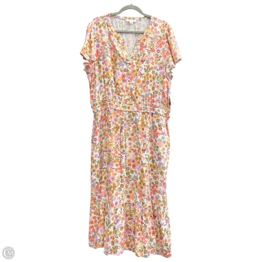 Dress Casual Midi By Beachlunchlounge In Floral Print, Size: Xl