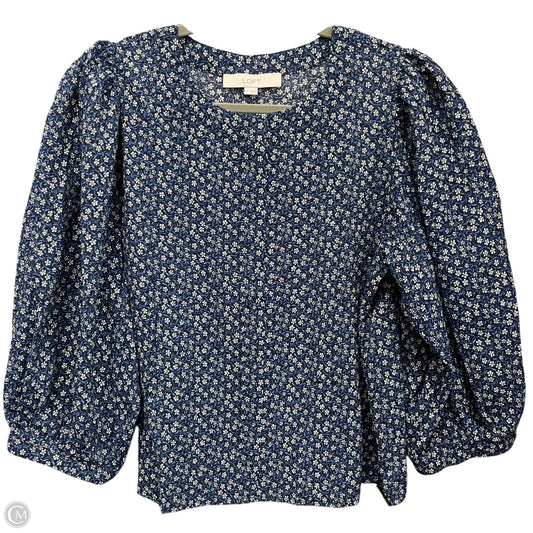 Blouse 3/4 Sleeve By Loft In Blue, Size: S