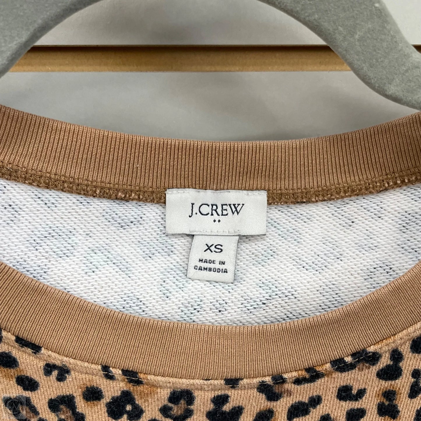 Sweatshirt Crewneck By J. Crew In Leopard Print, Size: Xs