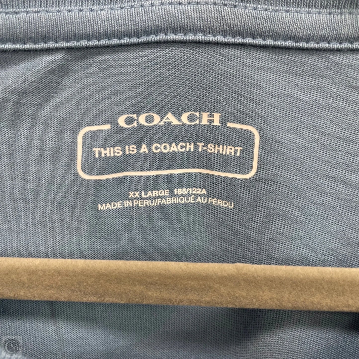 Top Short Sleeve Designer By Coach In Blue, Size: Xxl