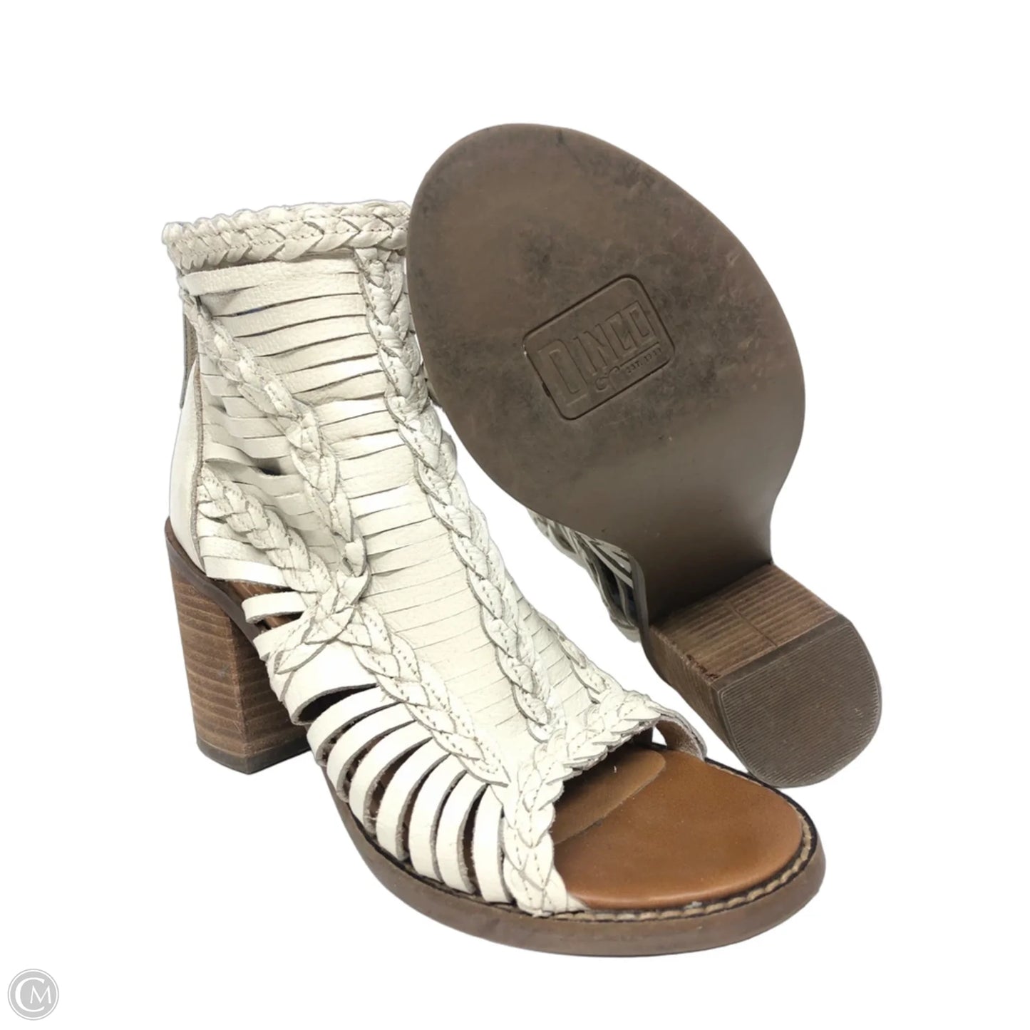 Shoes Heels Block By Dingo In White, Size: 8.5