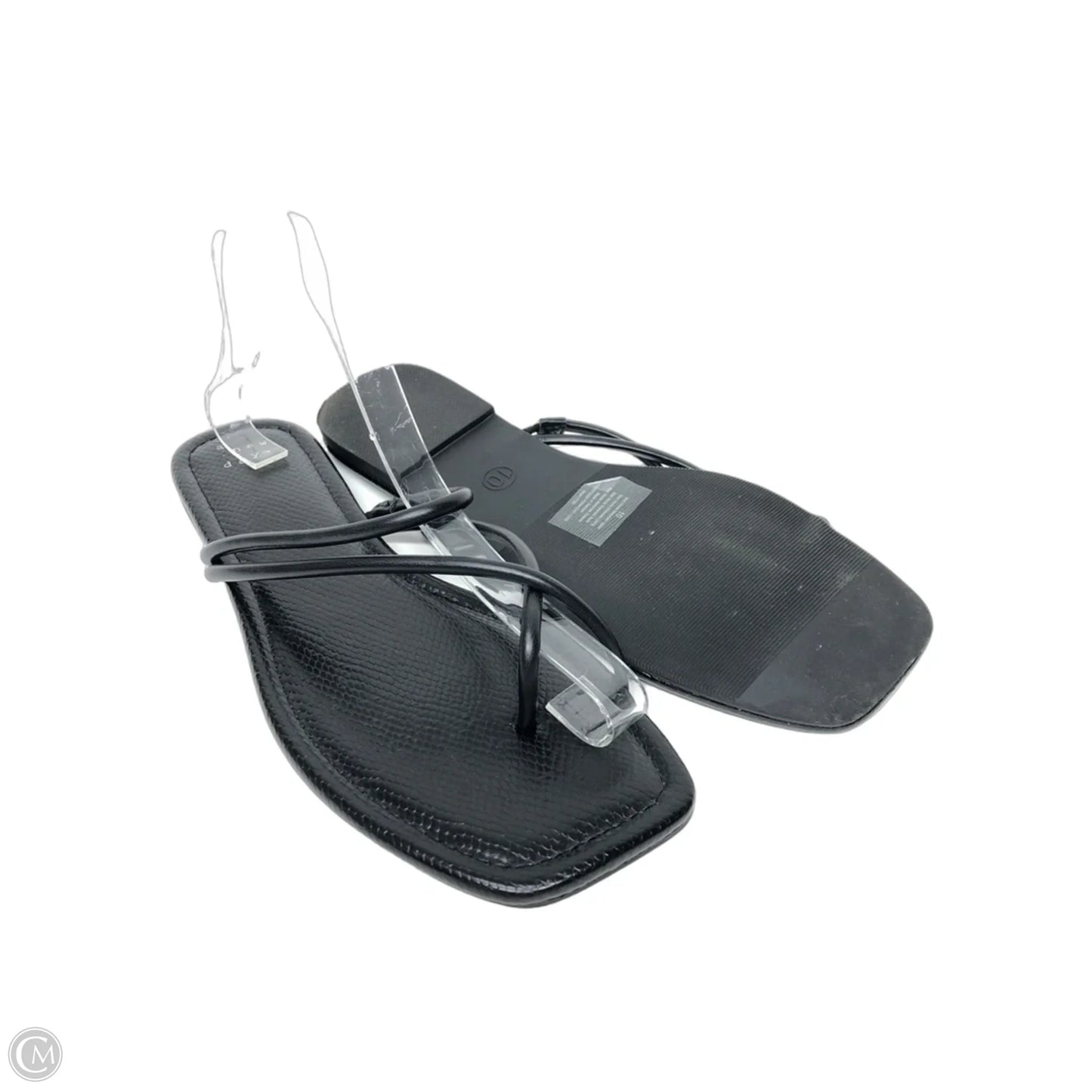 Sandals Flip Flops By A New Day In Black, Size: 10