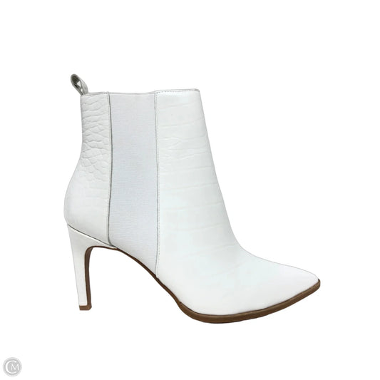 Boots Ankle Heels By Cme In White, Size: 10