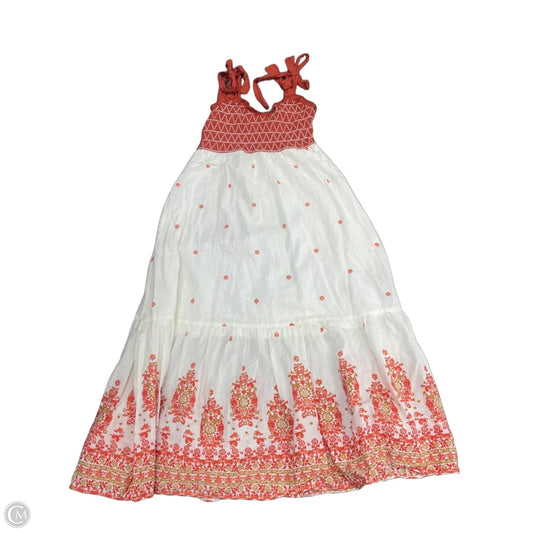 Dress Casual Midi By Trixxi In Orange & White, Size: S