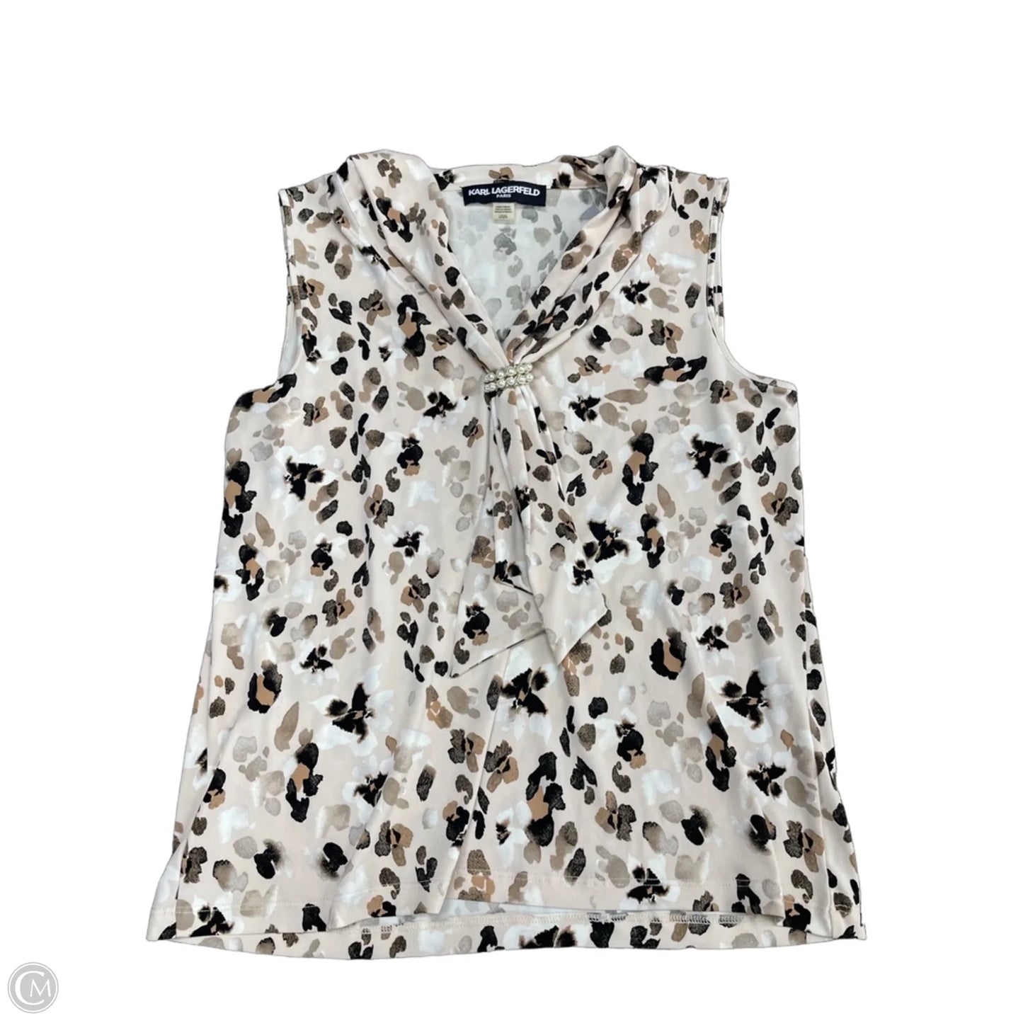 Top Sleeveless By Karl Lagerfeld In Cream, Size: L