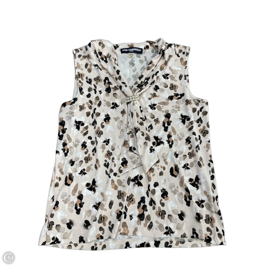 Top Sleeveless By Karl Lagerfeld In Cream, Size: L