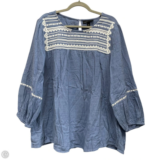 Top Long Sleeve By Lane Bryant In Blue, Size: 20