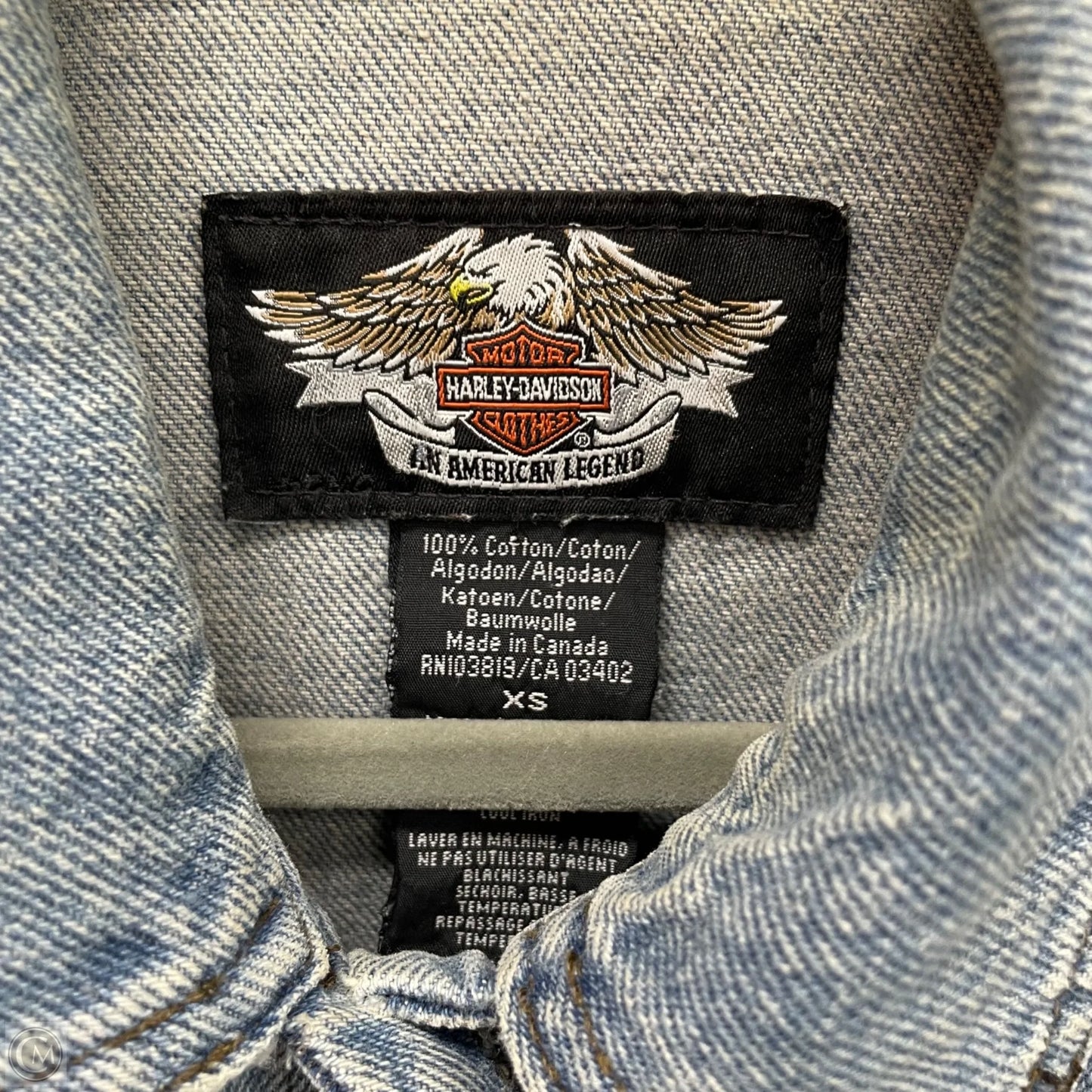 Jacket Denim By Harley Davidson In Blue Denim, Size: S
