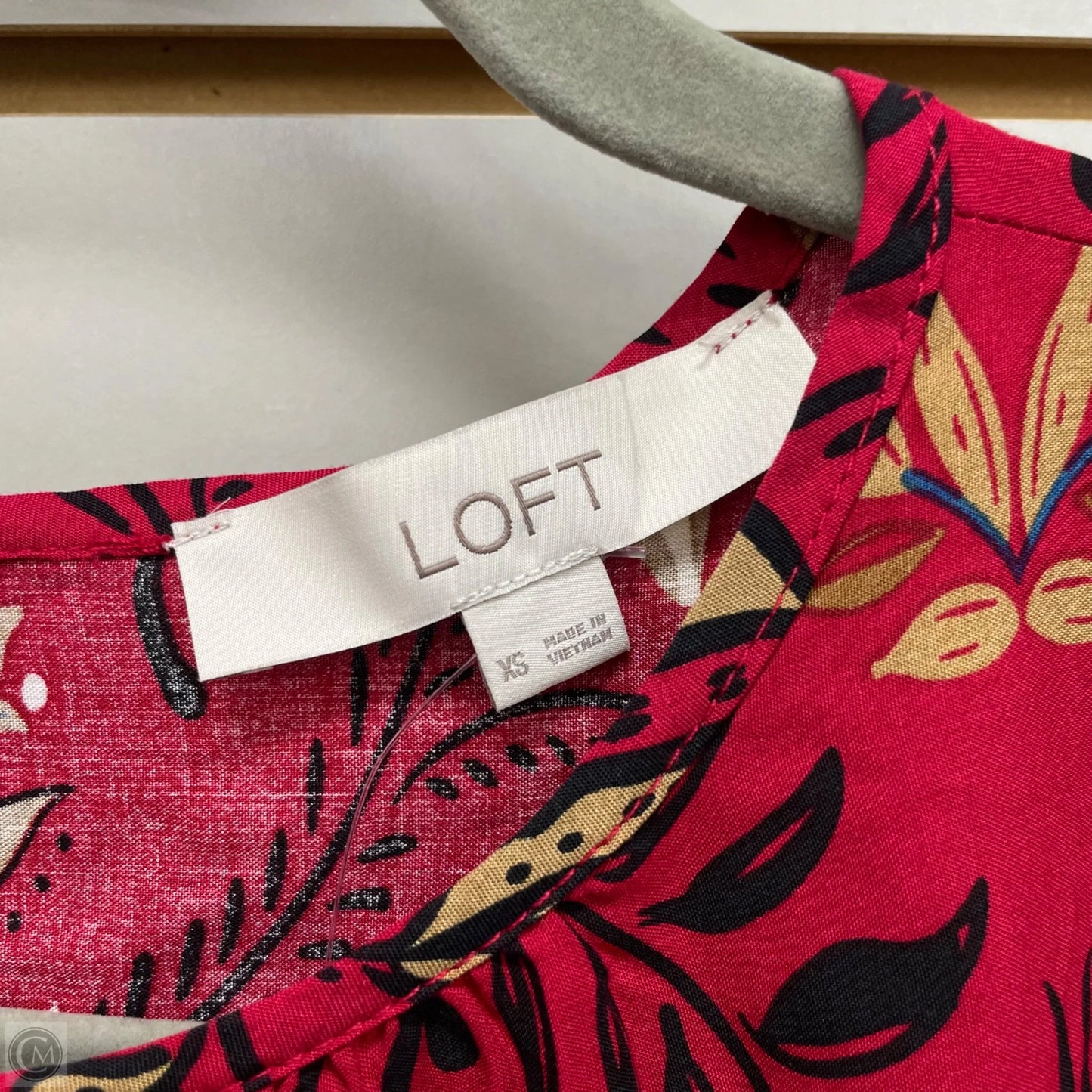 Top Long Sleeve By Loft In Black & Red, Size: Xs