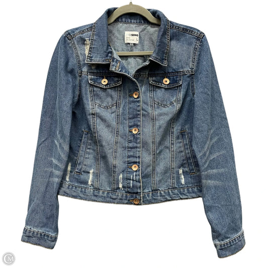 Jacket Denim By Ci Sono In Blue Denim, Size: L