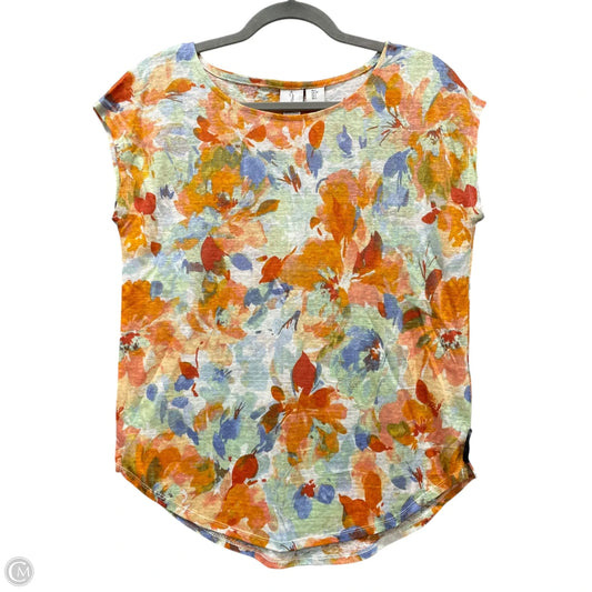 Top Short Sleeve By Joie In Green & Orange, Size: S