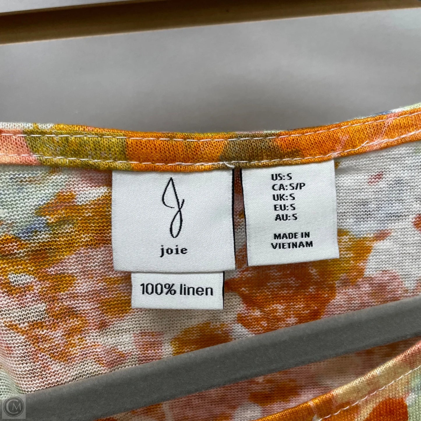Top Short Sleeve By Joie In Green & Orange, Size: S