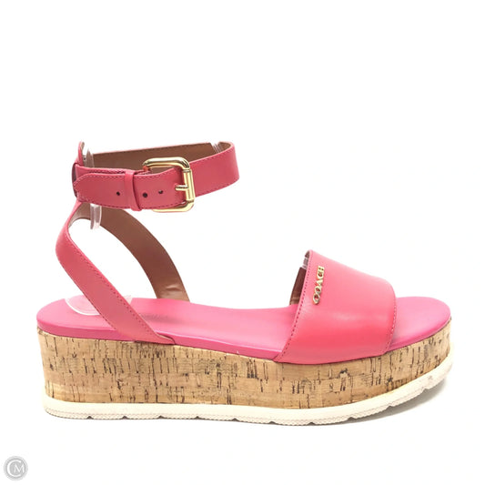 Sandals Designer By Coach In Pink, Size: 8.5