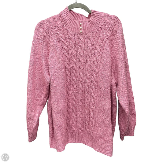 Sweater By Karen Scott In Pink, Size: L