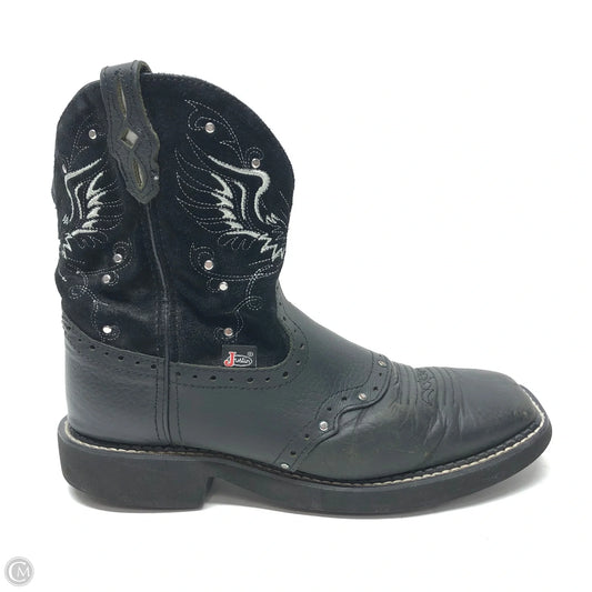 Boots Western By Justin In Black, Size: 8.5