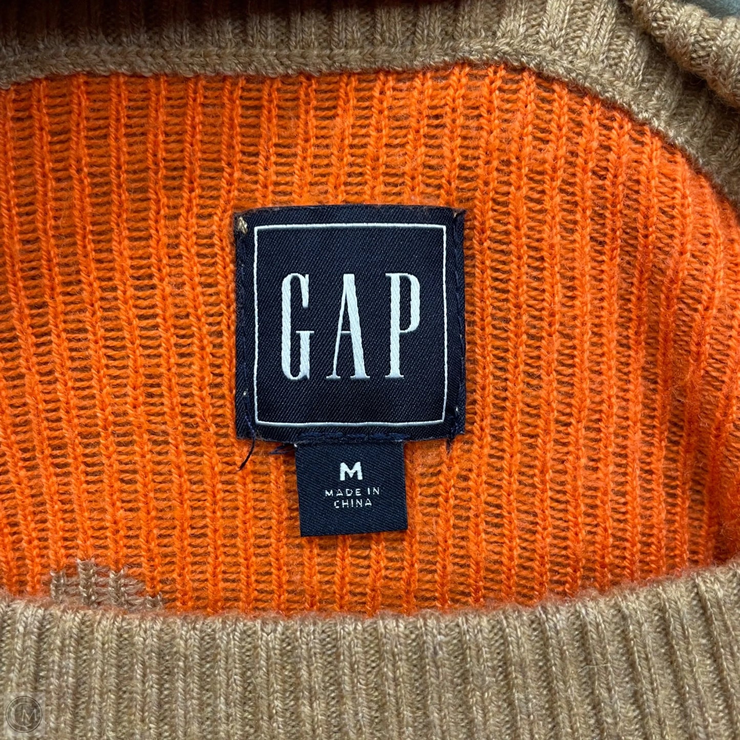 Sweatshirt Crewneck By Gap In Orange & Tan, Size: M