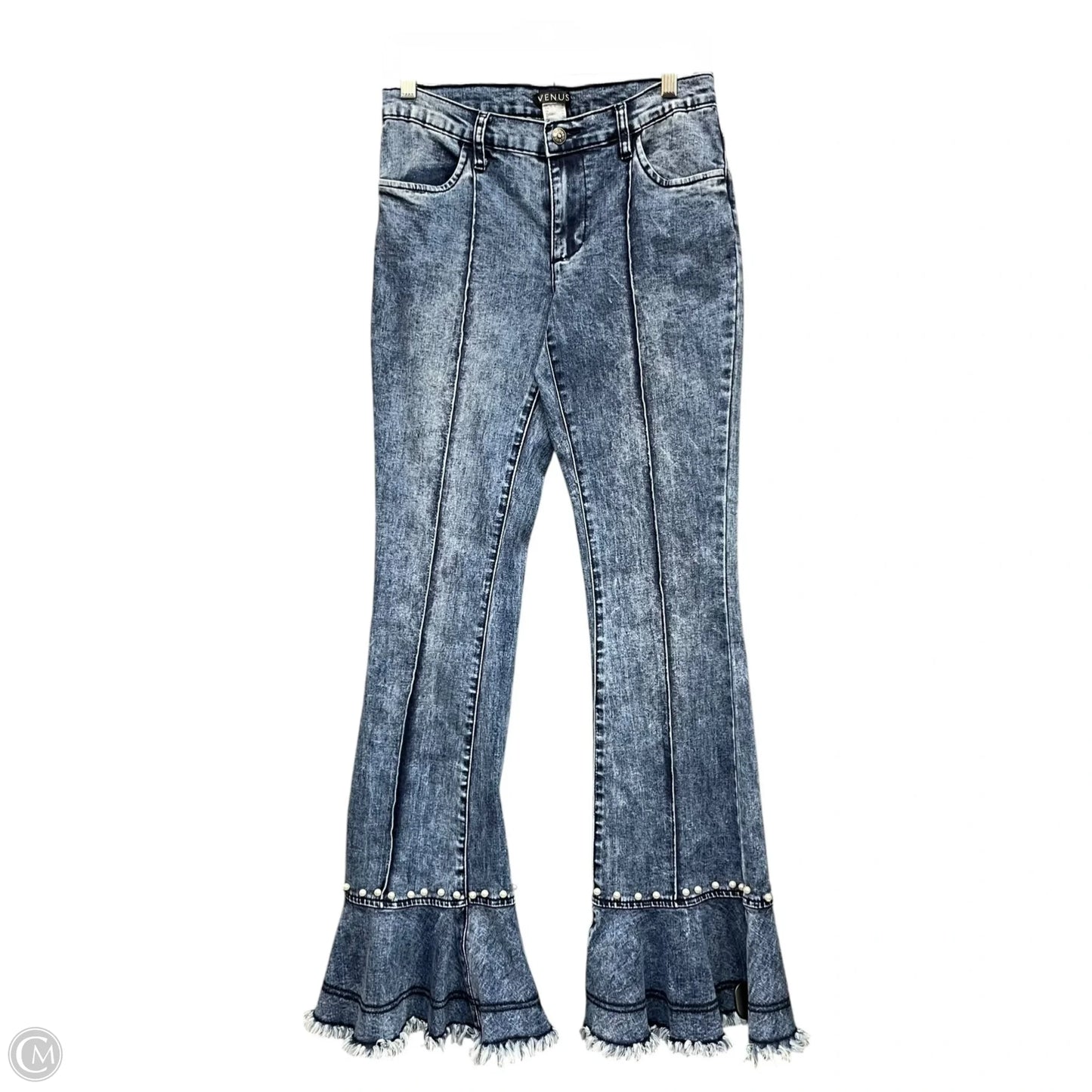 Jeans Flared By Venus In Blue Denim, Size: 4