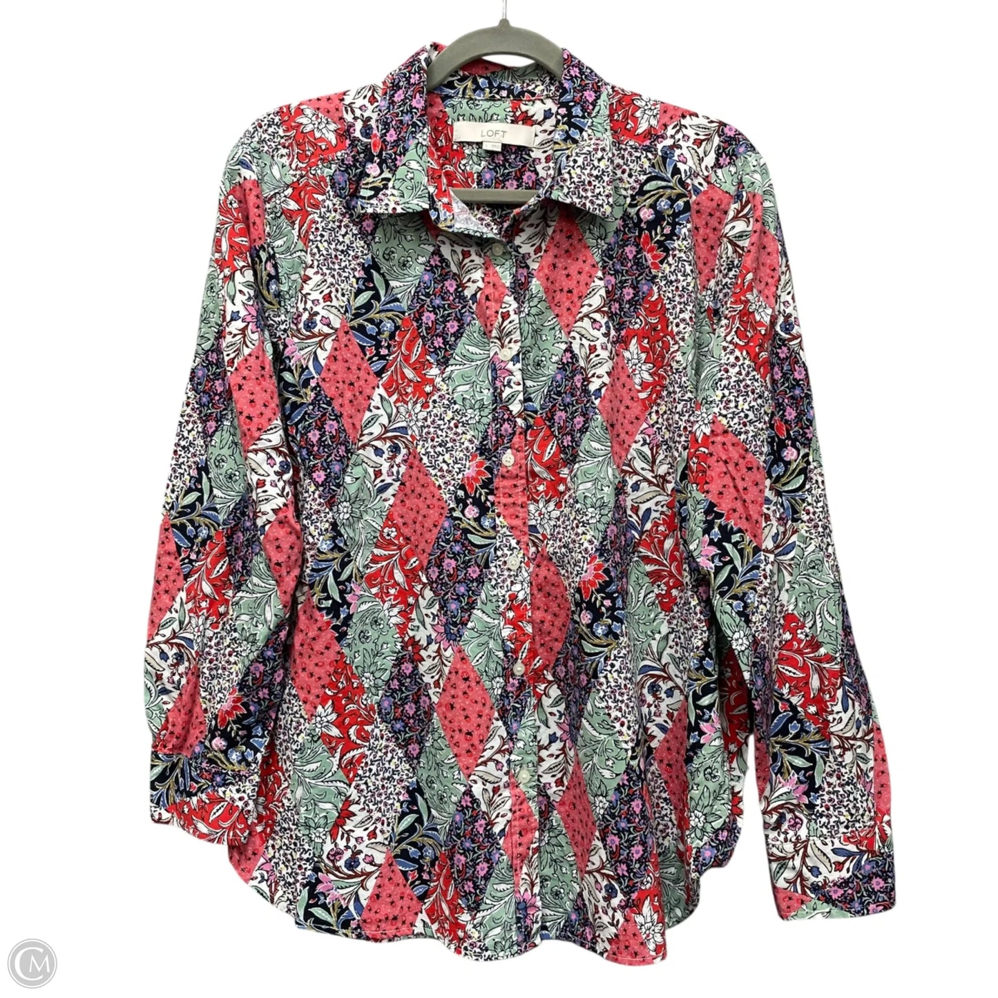 Top Long Sleeve By Loft In Multi-colored, Size: L