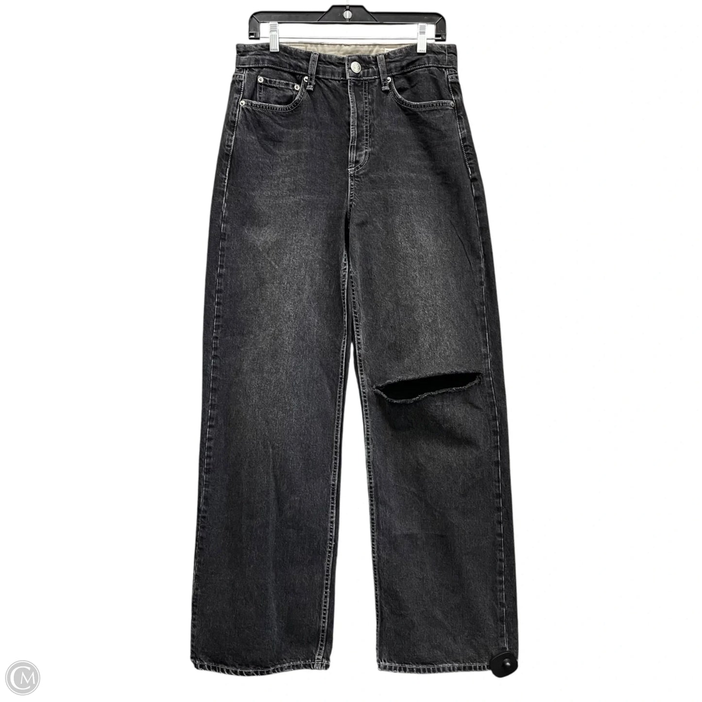 Jeans Wide Leg By Rag And Bone In Black Denim, Size: 6