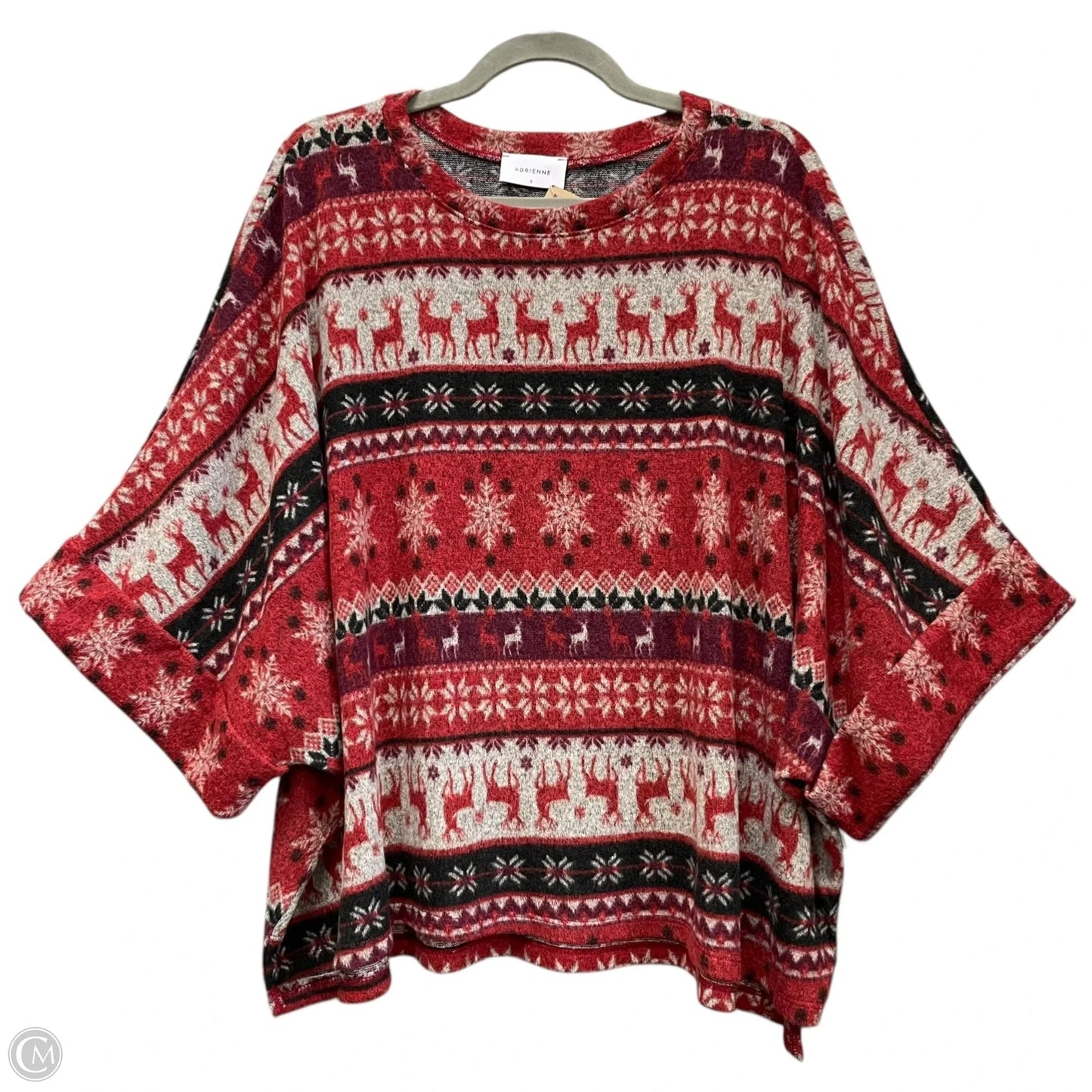 Sweater Short Sleeve By Adrienne In Purple & Red, Size: S