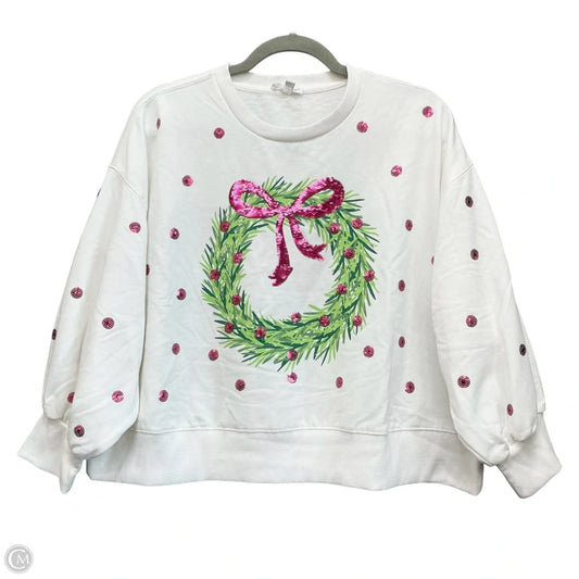 Sweater By Mary Square In Pink & White, Size: S