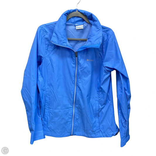 Jacket Windbreaker By Columbia In Blue, Size: L