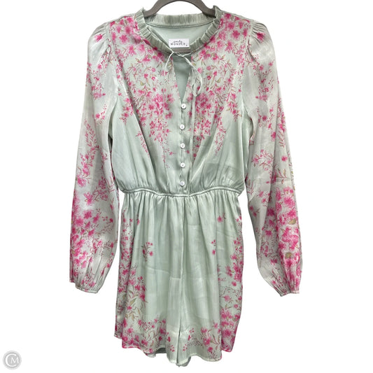 Romper By Emily Wonder In Green & Pink, Size: S