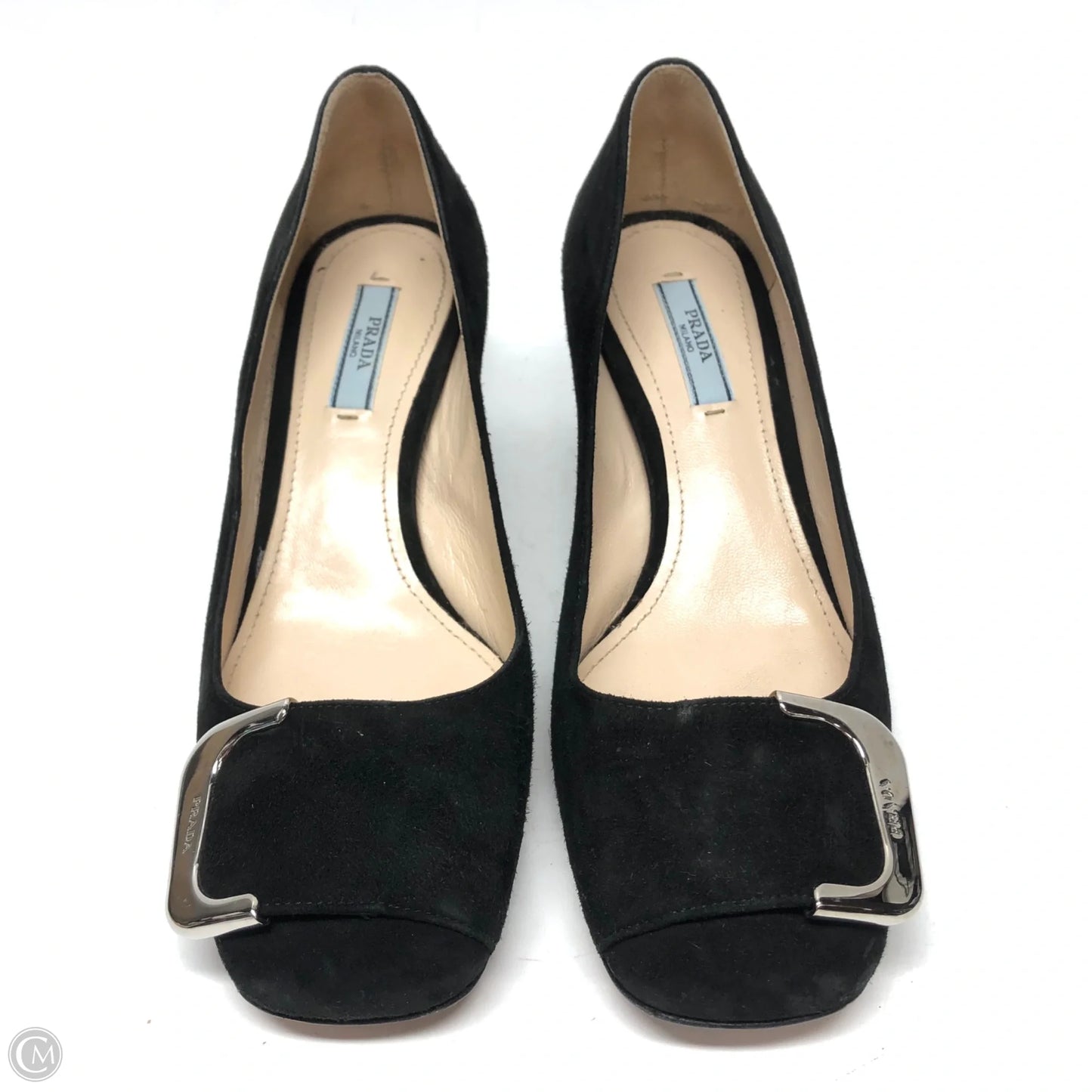 Shoes Luxury Designer By Prada In Black, Size: 5.5