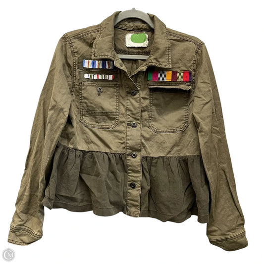 Jacket Shirt By Anthropologie In Green, Size: S