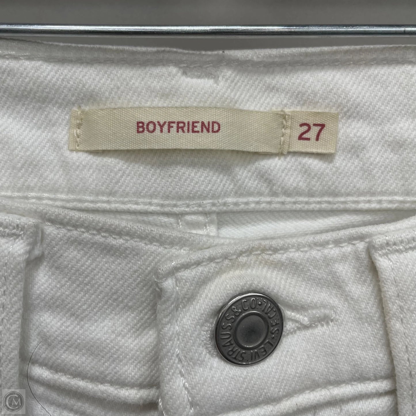 Jeans Boyfriend By Levis In White, Size: 4