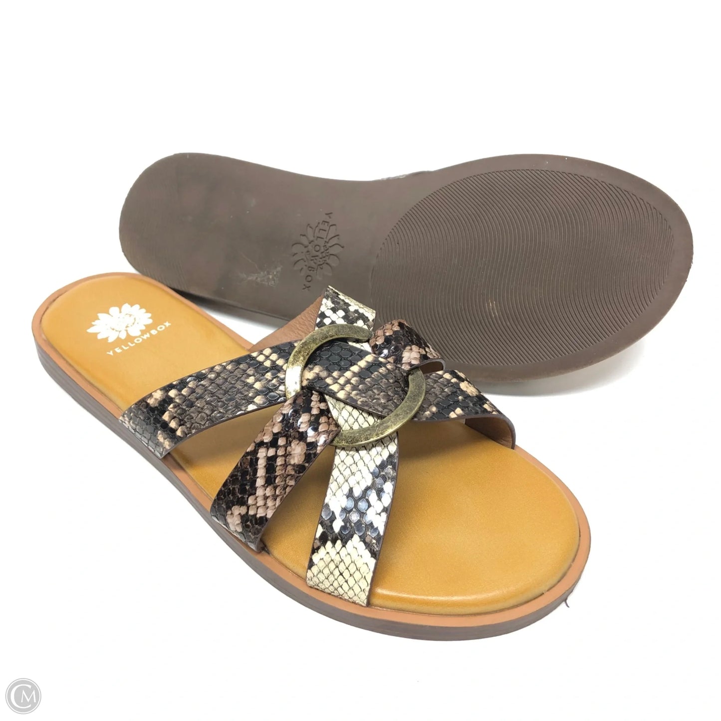 Sandals Flats By Yellow Box In Brown, Size: 8