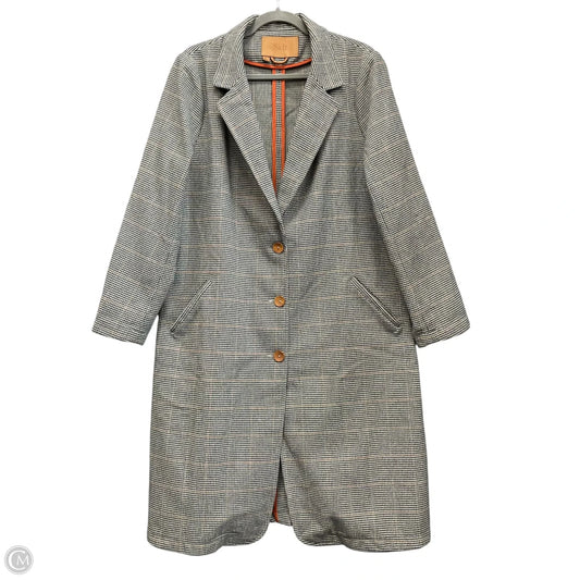 Coat Trench Coat By Cmc In Black & Cream, Size: 12