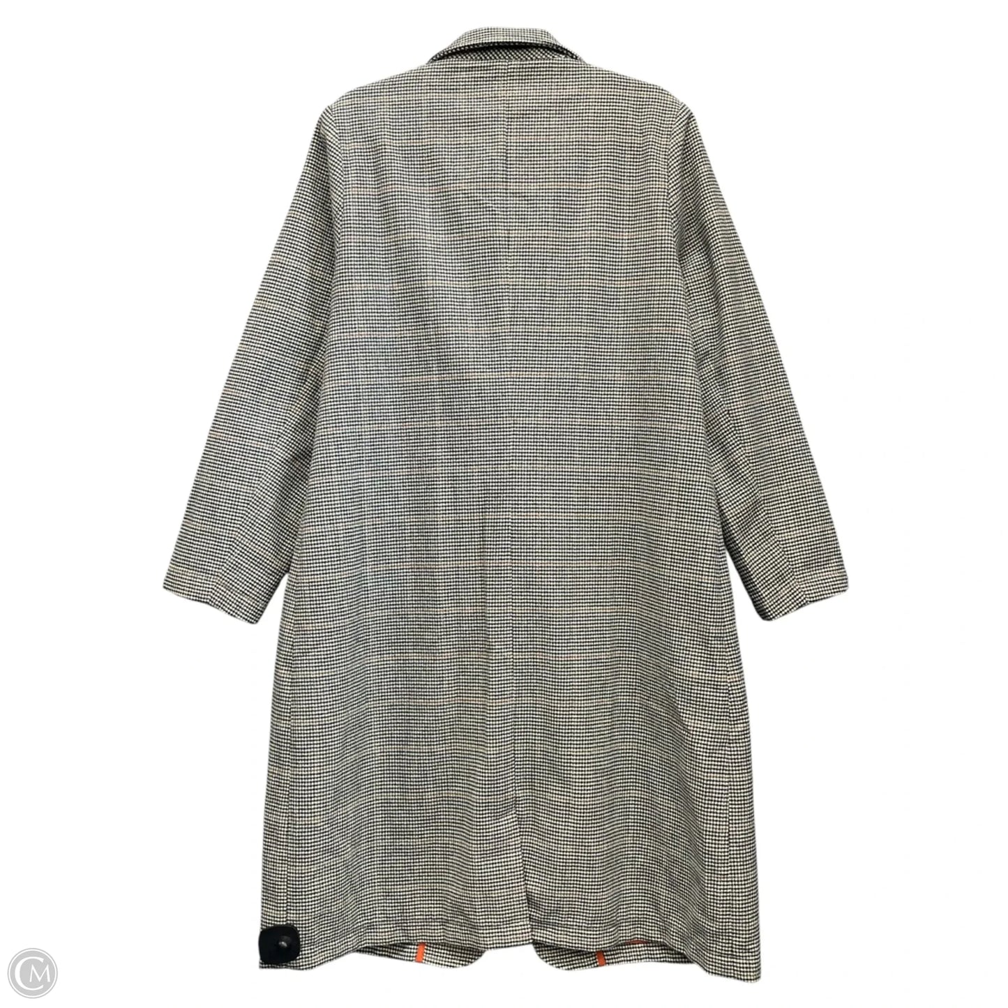 Coat Trench Coat By Cmc In Black & Cream, Size: 12