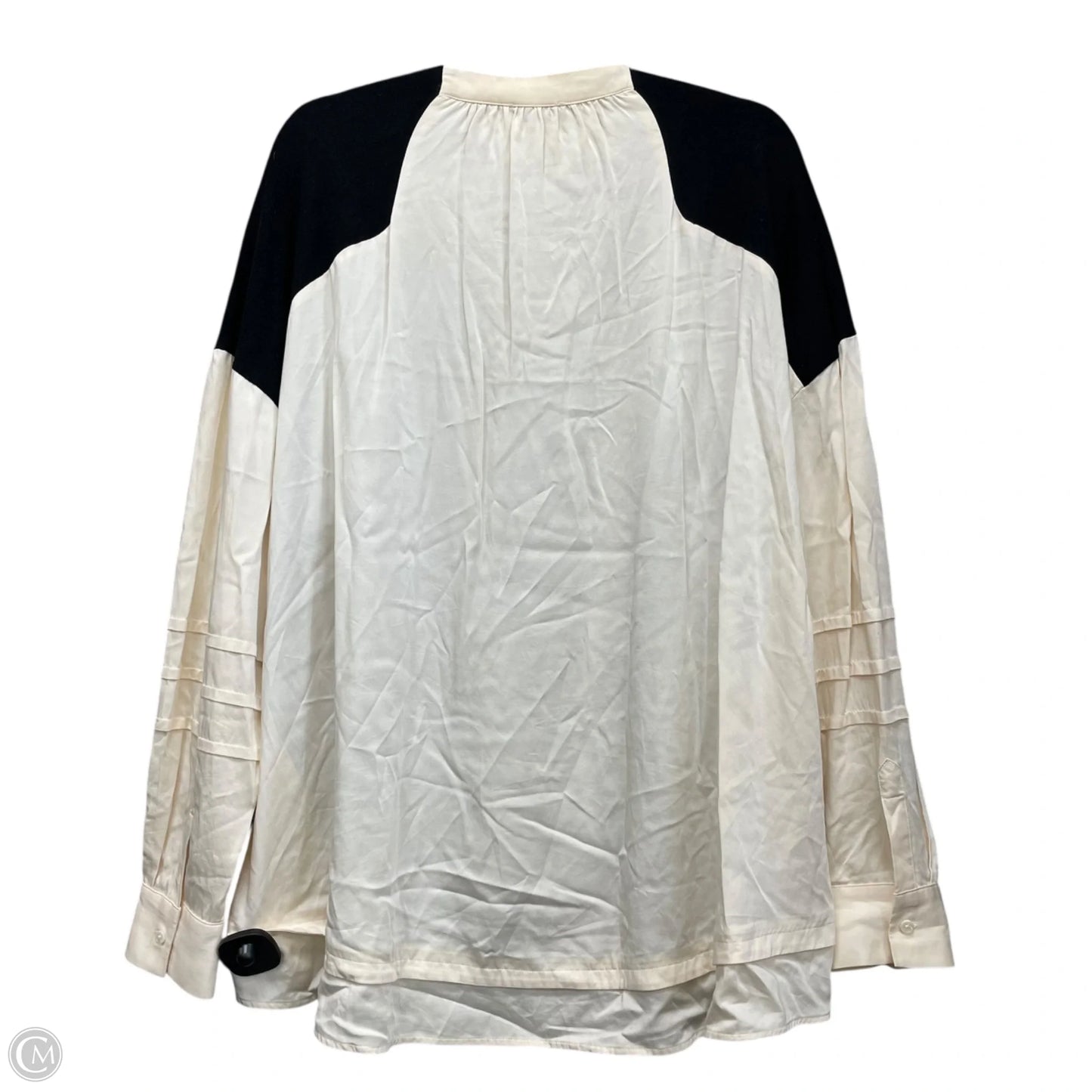 Top Long Sleeve By Reiss In Black & Cream, Size: 12