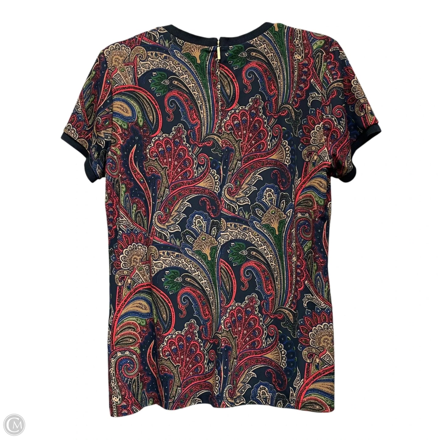 Top Short Sleeve By Lauren By Ralph Lauren In Blue & Red, Size: L