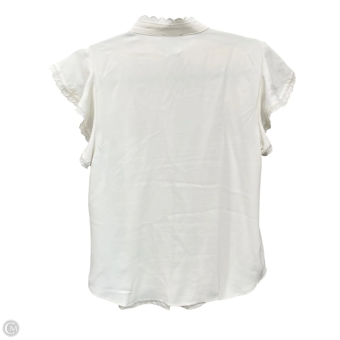 Top Short Sleeve By Ann Taylor In Ivory, Size: Xs