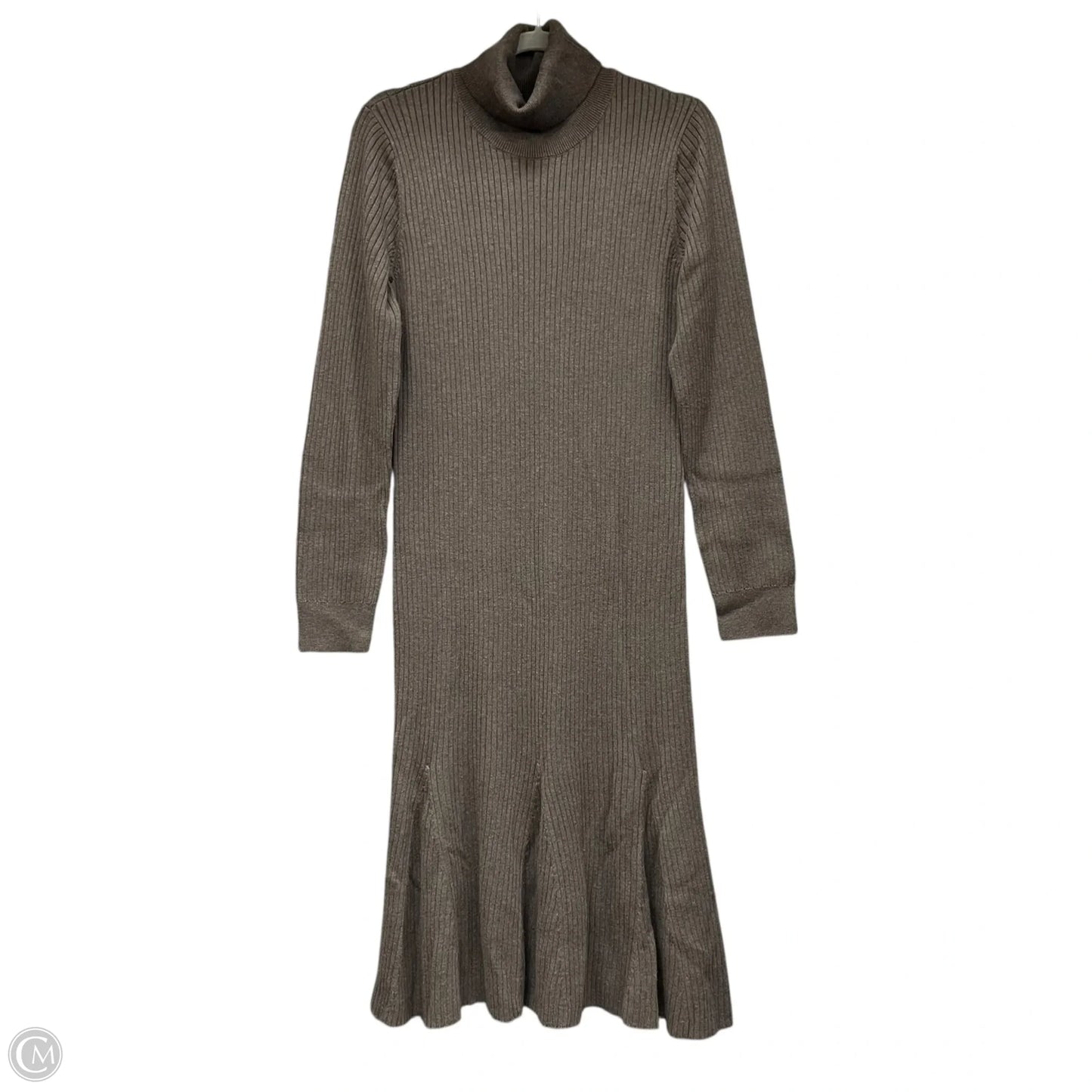 Dress Sweater By Donna Karan In Brown, Size: L