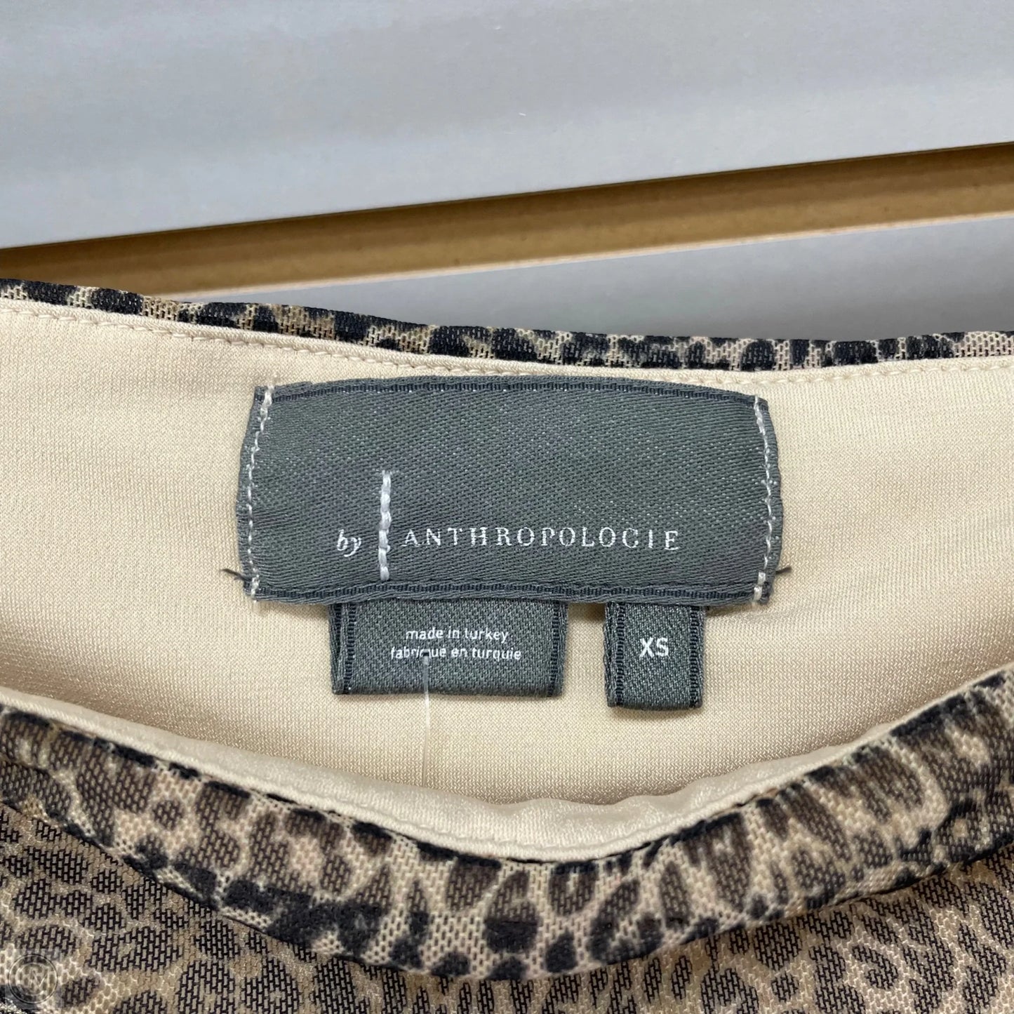 Top Short Sleeve By Anthropologie In Animal Print, Size: Xs