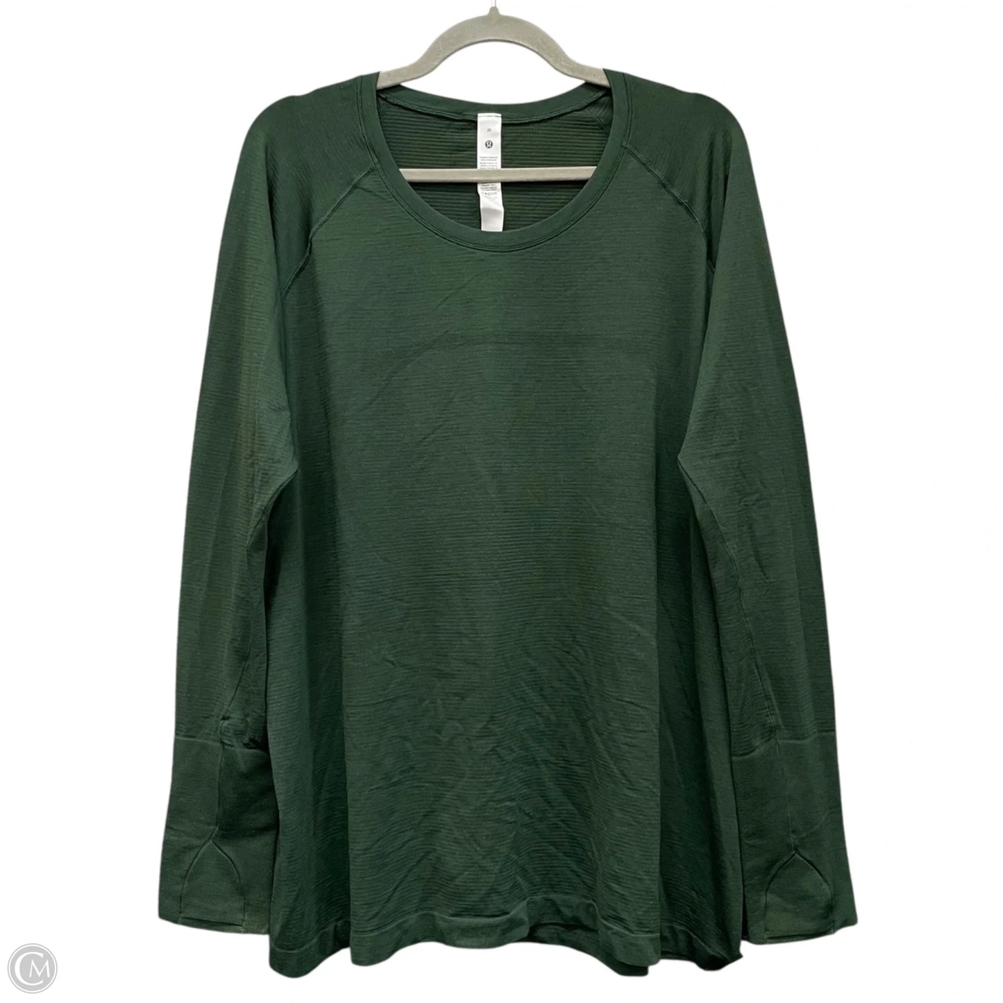 Athletic Top Long Sleeve Crewneck By Lululemon In Green, Size: 20
