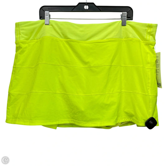 Athletic Skort By Lululemon In Chartreuse, Size: 20