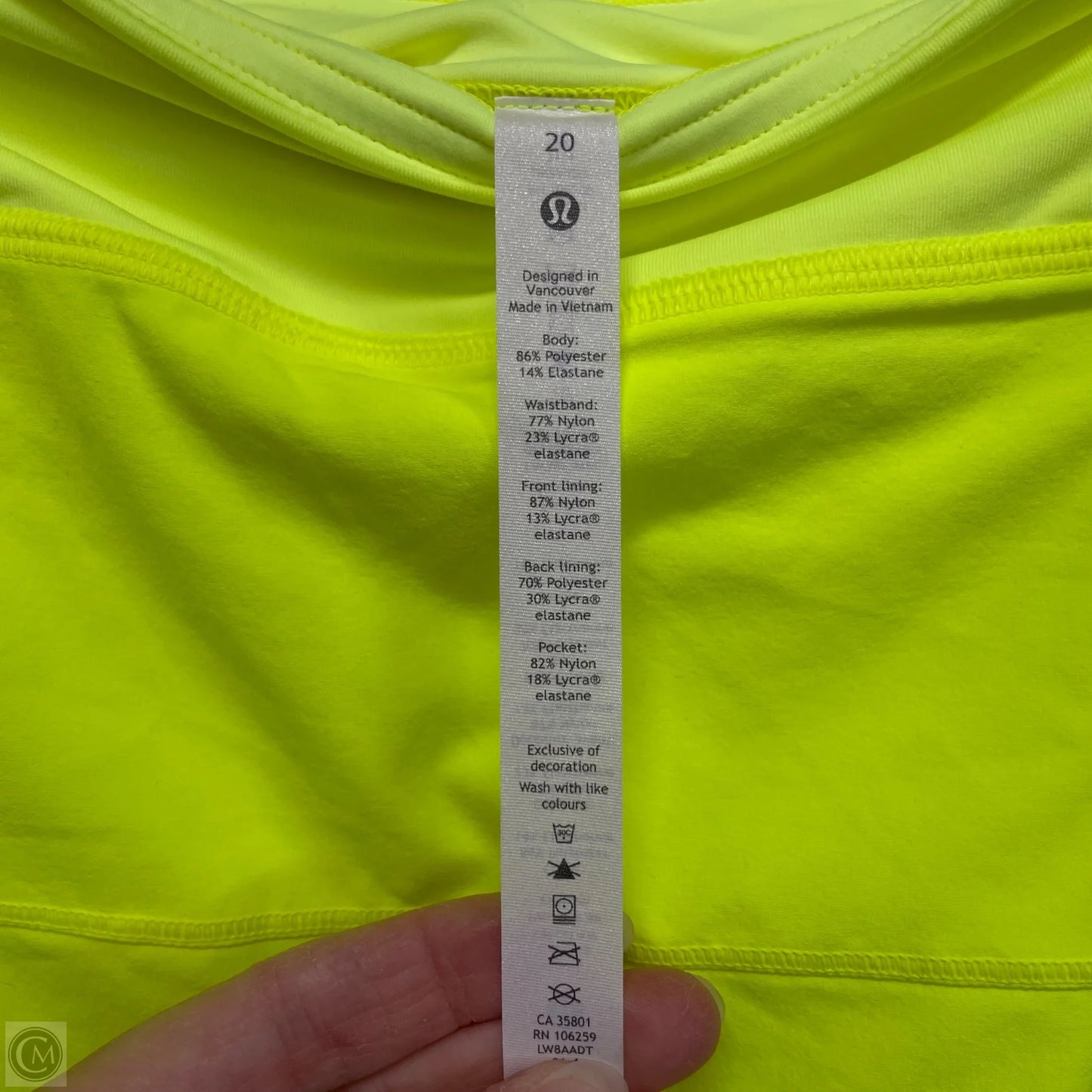 Athletic Skort By Lululemon In Chartreuse, Size: 20